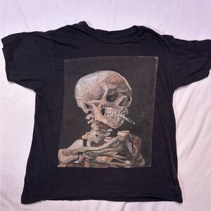 Black T-Shirt with Skeleton Print
